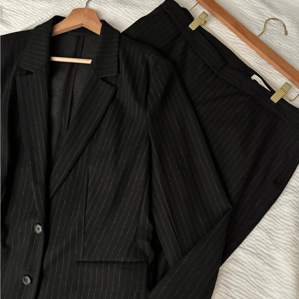 Hugo Boss Jolise Pinstripe Stretch Slim Leg Pant Suit